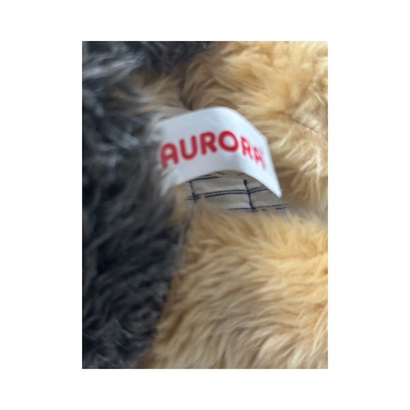 Plush Dog Toy with Red and Black Pom Poms - Picture 4 of 4